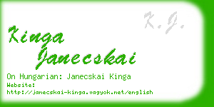 kinga janecskai business card